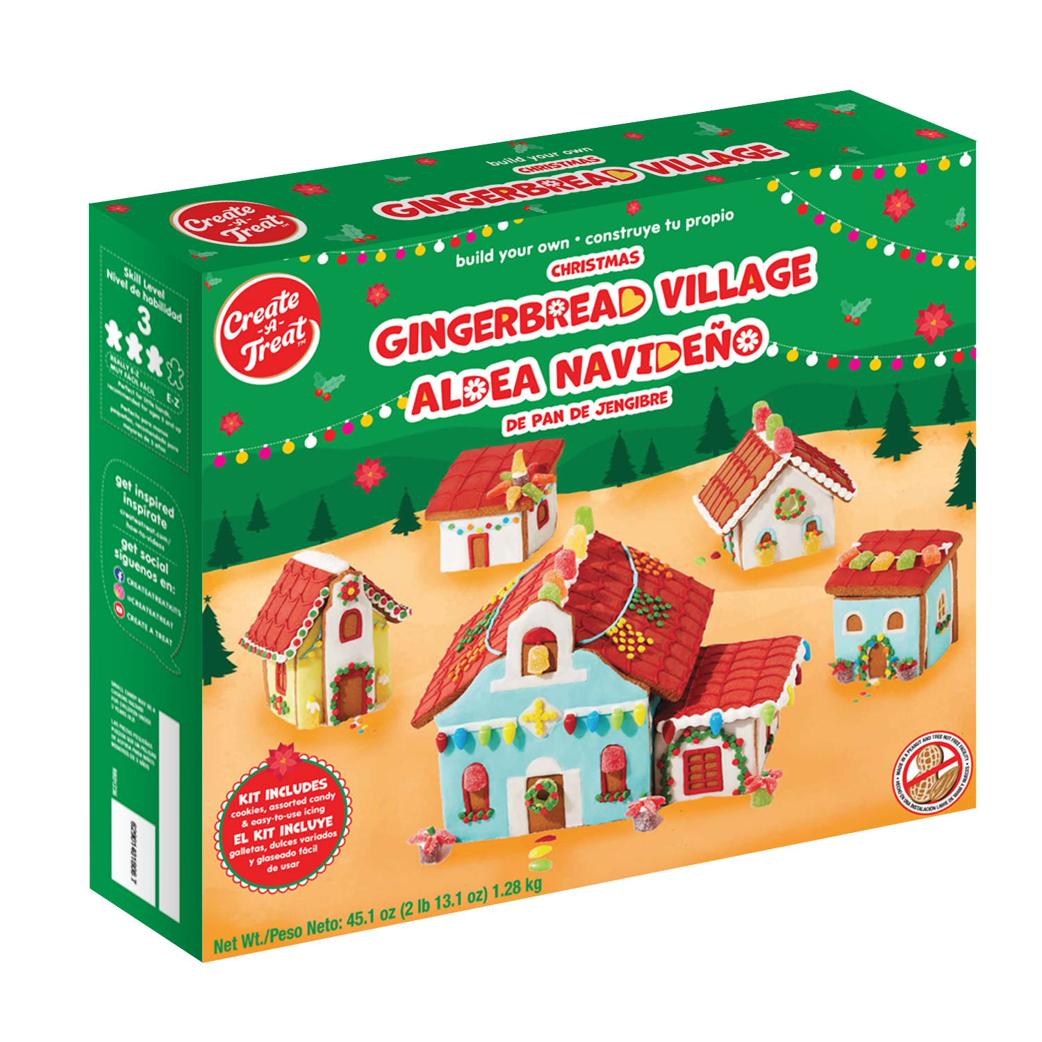 Build Your Own Gingerbread Christmas Village/ Construye tu propio Pueblo Navideno de pan de Jengibre